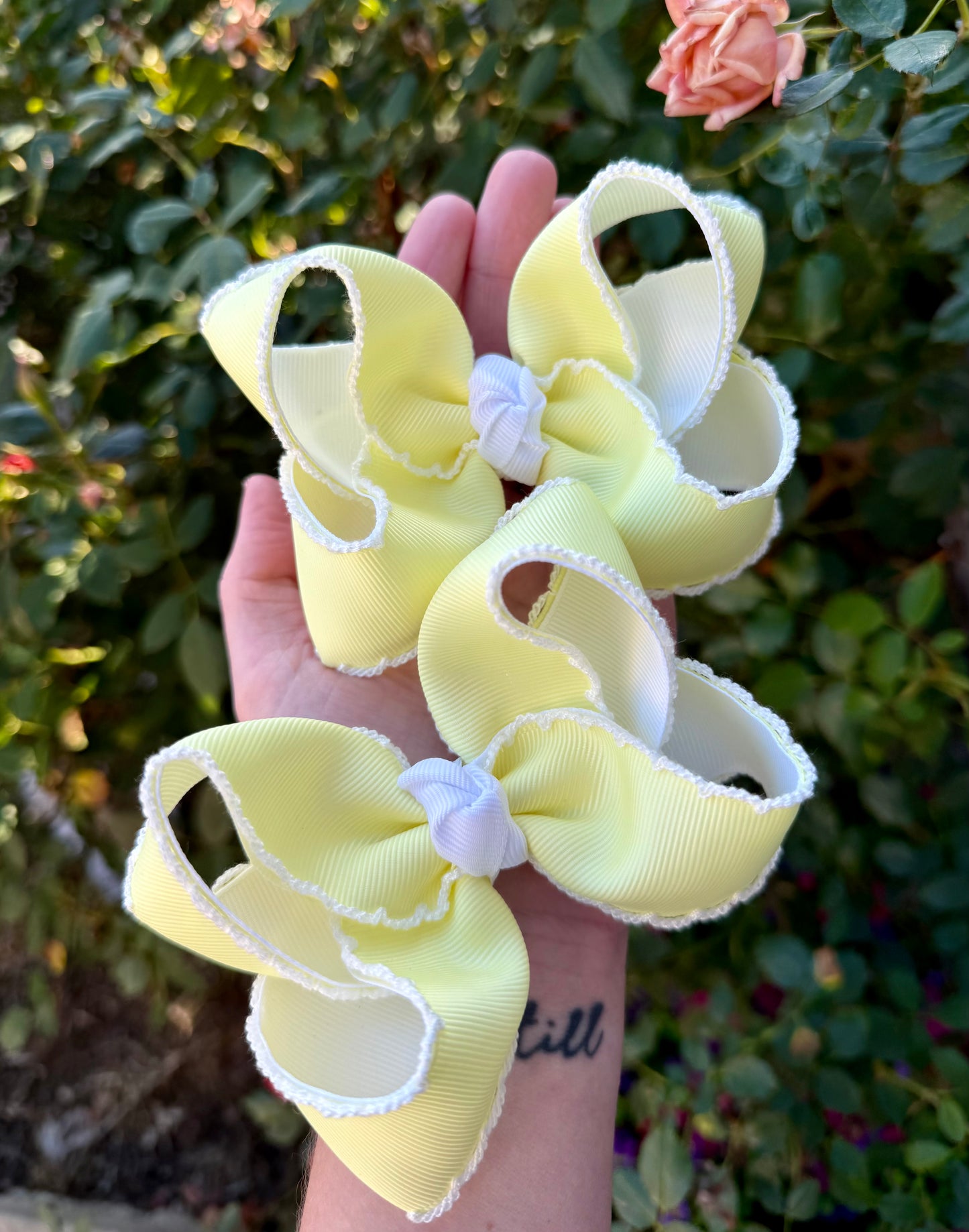 Yellow/ White Moonstitch Piggies