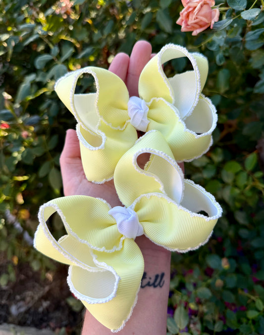 Yellow/ White Moonstitch Piggies